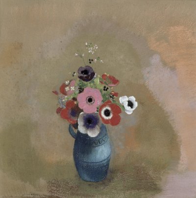 Boeket anemonen door Odilon Redon